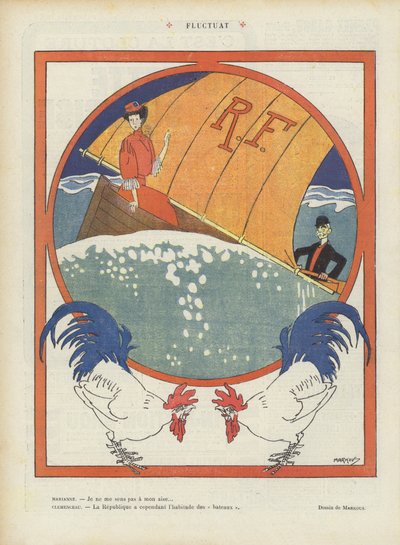 Fluctuat. Illustration for Le Rire by French School